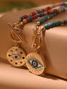Collar con colgante para mujer, versátil y de moda, se puede regalar a la novia - Multicolor - Ver 8