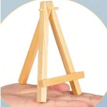1/3-Piece Wooden Easel Frame, Wedding Table Card Holder, Photo Display Stand, Handmade Painting Artist Supplies, Home Decoration, Natural Wood Legs Display Stand, Conference And Wedding Table Card Holder, Painting And Craft Wooden Display Stand, Mini Easel, Multi-Functional Painting Display Stand, Triangular Phone Stand, Desktop Decorative Display Stand. - Wood Color - View 7