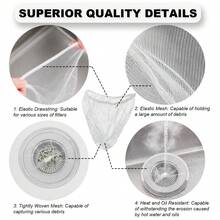 100pcs Disposable Mesh Bags, Suitable For Sink Strainers, Kitchen Sink Strainers, Prevent Clogging, Disposable Mesh Bags Compatible With Most Sink Strainer Sizes, Kitchen Tools, Kitchen Accessories, Suitable For Kitchen, Sink Drain Filter, Kitchen Essentials, Bathroom Accessories, Sink Draining Rack, Kitchen Supplies, Kitchen Essentials - A - View 9