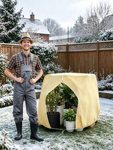 1pc Large White Plastic Plant Cover, Plant Insulation Cover With Zipper And Drawstring - Fruit Trees, Shrubs, Potted Plants Frost Protection Bag, Reusable Winter Plant Jacket, Winter Plant Care | Drawstring Closure Cover, Wind And Rain Protection Cover, Plant Protection Cover, Also Anti-Insect And Anti-Bird - [Zipper/Drawstring Lock Style] - View 9