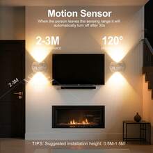 Indoor LED Motion Sensor Wall Light, Bedroom Light, Smart Touch Dimming Sensor Wall Light, Up And Down Light Wall Lamp, Indoor Use, 3-Color Adjustable, 1200mAh USB Rechargeable Night Light, Suitable For Hallway And Room - Star Multi-color - View 6