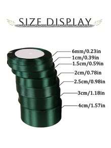 25 Yards (Approximately 23 Meters) Of 1-4 Cm Forest Green Satin Ribbon, Single-Sided Polyester Process Ribbon, Suitable For Handmade Roses, Gift Wrapping, Bouquets, Weddings, And Christmas Party Decorations - Multicolor - View 2