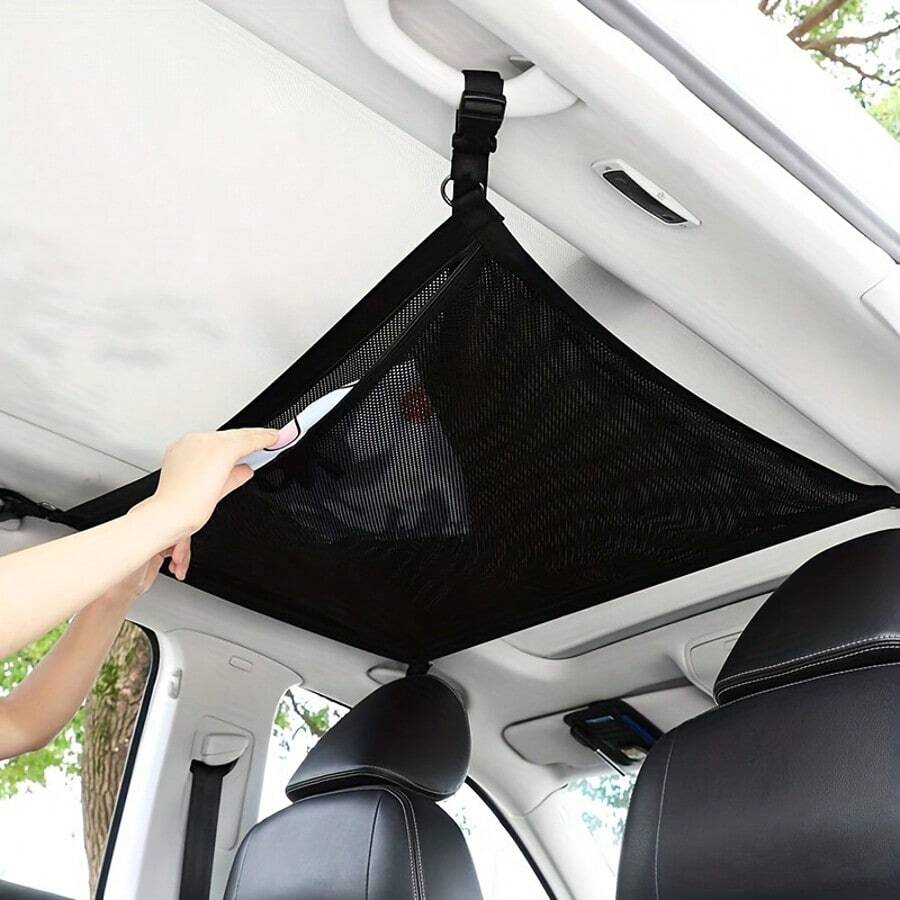 Adjustable Multi-Layer Car Ceiling Cargo Net - Suitable For SUV, Long-Distance Travel Storage Bag, Applicable For Tents, Blankets, Toys, Etc., Vehicle Cargo Management | Reachable Net | Durable Fabric