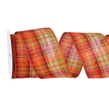 1pc Autumn Thanksgiving Plaid Handmade Ribbon, Suitable For Gift Wrapping, Bow Making, Table And Home Party Decor, Suitable For Autumn Harvest, DIY Crafts, Decorative Trees, Wreaths, Halloween And Holiday Decor, Thanksgiving Autumn Festival Gift Wrapping - Multicolor - View 14