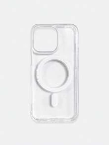 1pc 5-Style Optional Contrast Border Magnetic Large Window Transparent Phone Case, Ins Minimalist Phone Case, Built-In Magnetic Ring Supports Wireless Charging; Covers, A Style Transparent Border / B Style Light Pink Border / C Style Vibrant Orange Border / D Style Classic Black Border / E Style Light Gray Border, Raised Lens Full Coverage Anti-Drop Soft Shell, Minimalist Versatile Fashion Phone Case, Suitable For Personal Use, Birthday Gift Choice; Compatible With IPhone Case - Multicolor - View 99