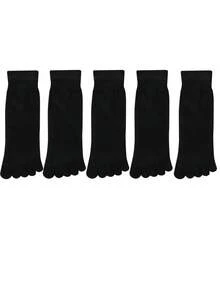 chuanwa(2) Women Solid Color Five Toe Socks Breathable Sweat Wicking Mid Crew Toe Separated Socks Casual Five Finger Socks Suitable Multi Colors Available - Multicolor - View 13