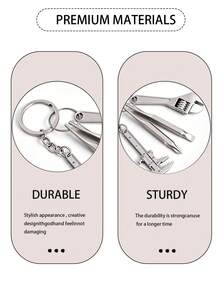 5pcs Simulation Screwdriver Keychain,Mini Wrench Keychain,Portable Multi Tool,Slotted Screwdriver,Key Ring Hook,Car Keychain, Bag Charm, Men's Gift - Multicolor - View 6