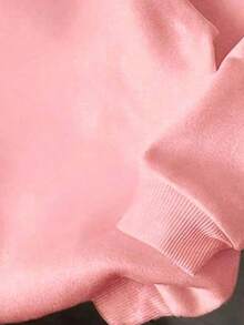 Sweatshirt Berkerudung Hangat Motif Huruf untuk Bayi Perempuan - Berwarna merah muda - View 6