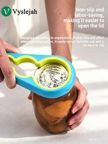 Vyslejah Bottle Opener Tool, Suitable For Weak Hands, Elderly With Arthritis, 5-In-1 Multi-Function Bottle Opener Cap Opener For Arthritis Hands, Non-Slip Rubber Grip Pad - Multi-color - View 3