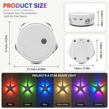 Motion Sensor Star Projection Night Light, Magnetic Cordless LED Lamp, 6 RGB Dimmable Touch Control, USB-C Rechargeable, For Bedroom Closet Hallway Stair Wall Decor - 10*10cm - View 5