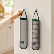 Multifunctional Kitchen Mesh Storage Bag, Portable Hanging Perforated Breathable Garlic & Ginger Wall-Mounted Storage Basket, Home Essential Organizer - Multicolor - View 10