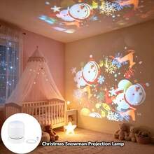 1pc USB Christmas Projection Night Light, LED Dynamic Christmas Atmosphere Light, 360° Rotatable Non-Slip Base, ABS Material, Exclusive Christmas Gift. Projects Dreamy Christmas Decoration Patterns On Ceiling And Walls, Halloween, Christmas, Birthday Gift - Multi-color - View 12