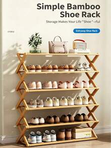 1 Set Lightweight Luxury Shoe Rack, Space-Saving X-Shaped Shoe Rack, Used For Storing Shoes, Durable Shoe Rack, Requires Assembly, Multi-Layer Flower Stand, Indoor/Outdoor Use | Vintage Newspaper Rack | Storage Shelf | Balcony/Living Room Shoe Rack | Home Storage Solution, Storage Organizer - Apricot - View 7