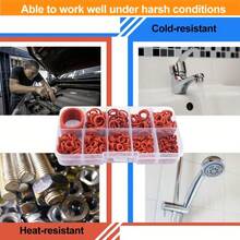 372pcs High Temperature & Oil Resistant Red Silicone O-Rings, Suitable For Automotive And Piping Applications - Red - View 9