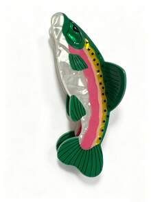 1件春夏海洋鮭魚造型大髮夾，趣味獨特，適合女性日常佩戴於後腦 - 彩色 - 查看 13