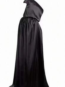 1 Set Role Play Costume, Black Long Cape, Halloween, Performance Party Outfit - Black - View 4