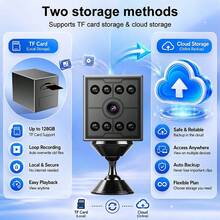 1 buah Kamera Keamanan Mini Persegi Magnetik 1080P, WiFi 2.4G & Bluetooth, Penglihatan Malam Inframerah, Peringatan Deteksi Gerakan, Hotspot Terintegrasi, Kartu TF & Penyimpanan Cloud, Perekaman Berulang, Pemantauan Jarak Jauh untuk Rumah, Kantor, Mobil, Dalam Ruangan, dan Luar Ruangan - MultiWarna - View 4