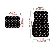4pcs Pink Bow Tie Pattern Car Floor Mats, Universal Fit Car Floor Mats, Car Interior Decoration Accessories, Suitable For Front And Rear Seats, Compatible With Most Sedans, SUVs, Trucks And - Multicolor - View 3