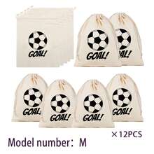 Football Party Canvas Gift Bag, Football GOAL! Printed Drawstring Storage Bag, Suitable For Gifts And Small Accessories, Applicable For Football Party Favors, Game Day, Graduation Celebration Sports Theme Gift Bag - A - View 9