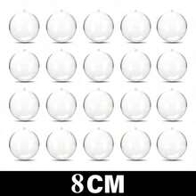 10pcs Clear Fillable Plastic Christmas Balls, Transparent Hollow Acrylic DIY Handmade Decoration Balls, Reusable Hanging Ornaments For Christmas Tree, Suitable For Holiday Home Wedding Party Decoration - Clear - View 11