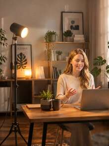 LED Reading Floor Lamp, 61" Standing Lamp - Adjustable Color Temperature & Dimmable Brightness Modern Floor Lamps, USB-Powered Floor Lights With Auto Timer & Adjustable Height Tripod Stand, Work Light For Home, Office, Living Room And Bedroom - Black - View 9