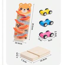 Wooden Track Toy Cartoon Slide Car Small Racing Car Hand-Eye Coordination Set Toy - Multicolor - View 8