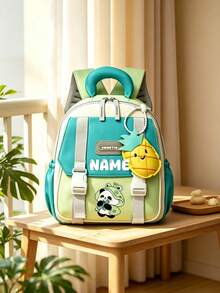 1pc Personalized Customized Backpack, Fashionable And Cute Panda Theme Print, Zipper Closure Nylon Material, Paired With 3D Fruit Charm, Adjustable Shoulder Straps, Hand-Carry, Suitable For School, Commuting, Shopping, Daily Use. Birthday Gift. - Multicolor - View 7