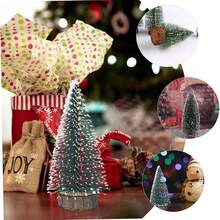 Mini Christmas Tree Desktop Ornament DIY Pine Needle Tree Christmas Decoration Snow-Covered Pine Tree Mini Christmas Tree, Snowy Holiday Tree, Christmas Party Suggestion, Home Desktop, Party Centerpiece Decoration Or Gift - F - View 2