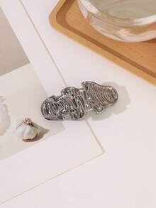 1pc Metal Texture Hair Barrette For Women, Irregular Wavy Wave Spring Hair Clip,For Half Up Elegant Hair Accessories For Daily Party Wedding - Multicolor - View 5