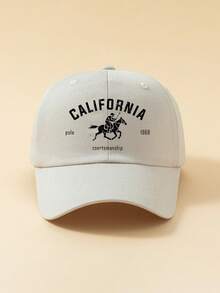 1pc Minimalist Fashion Casual Baseball Cap "CALIFORNIA Polo 1988 Sportsmanship" With City Lettering Pattern, American Retro Style, Versatile Design, High Aesthetic All-Season Decorative Accessory, Essential Fashion Item For Men And Women, Suitable For Outdoor Activities - Baseball Cap - View 4