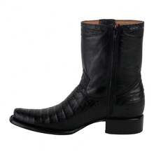 Fratello Shoe Store Men High-Top Leather Riding Boots - Black - View 4