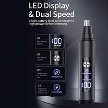 1 buah Alat Cukur Bulu Hidung LED Isi Ulang 150mAh, Alat Cukur Bulu Telinga dan Hidung Elektrik Dua Kecepatan, Cocok untuk Pria di Rumah dan Saat Bepergian - beraneka warna - View 5