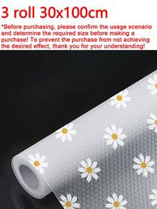 1/3 Roll Daisy Pattern Cabinet Liner, Non-Adhesive Drawer Mat, Anti-Slip Refrigerator Pad, EVA Waterproof Fridge Liner Cabinet Mat Easy Clean Placemat Daisy Pattern Drawer Liner - Anti-Slip Waterproof Cabinet Liner, Trimmable Shelf Liner - Multicolor - View 16