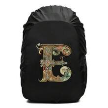 Penutup Hujan Ransel Motif Cetak Huruf Gulir Bunga Dekoratif Vintage, Pelindung Ransel Tali Serut Tahan Air dan Anti Debu, Perlengkapan Outdoor Tahan Lama untuk Mendaki, Berkemah dan Perjalanan - Hitam - View 126