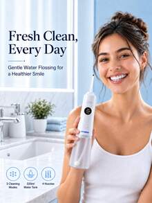 HYUNDAI 4-In-1 Electric Oral Care Water Flosser, USB Rechargeable Electric Flosser, 3 Modes, Portable Rechargeable Oral Irrigation Device - White - View 5