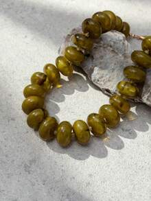 1pc Exaggerated Colorful Beaded Necklace, Fashion Geometric Round Bead Choker - Green - View 4