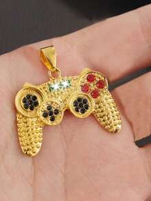 1pc Fashion Hip-Hop Style Full Zirconia Inlaid Game Controller Pendant Alloy Necklace Pendant, Suitable For Couples To Wear - Multicolor - View 8