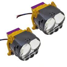 Flat Bi-LED Laser Projector Lens, Single/Dual/Triple Laser Optional, Universal Car Headlight Bi-Xenon Retrofit Module, Sharp Cut-Off Line, Includes Bracket And Fan, 2pcs/Pack - Square Lens - View 12