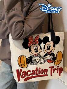 Disney Daisy, Minnie, Mickey Women's Fashion Casual Cartoon Pattern Tote Shoulder Bag, Large Capacity Top Handle Handbag, Lightweight Reusable Multifunctional Daily Office Commute And Shopping Tote Bag - Multicolor - View 7