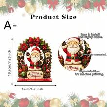 1/2pcs Vintage Santa Claus & Snowman Wooden Decorative Figurines, Wreath Arch Design, Rustic Style, Suitable For Home, Holiday Party, Country Dining Table Decor Gift, Christmas Decoration - Christmas Ornament - View 11