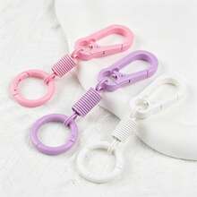 3pcs New Macaron Color Spring Keychains, Mini Carabiner Key Rings, Fashion Personalized Backpack Charms, Couple Gift Accessories - View 6