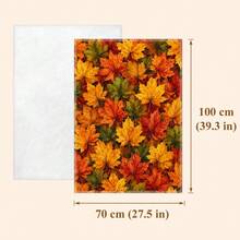 1pc Autumn Maple Leaf Theme Throw Blanket, Colorful Maple Leaf Print Pattern Fleece Blanket, Flannel Single-Sided Printed Blanket, Perfect For Holidays, Birthdays, Sofa And Home Decor - Multicolor - View 13