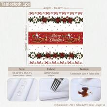 1 chiếc khăn trải bàn họa tiết hoa trạng nguyên, tuần lộc và ông già Noel Giáng Sinh, chống bám bẩn, dùng trang trí bàn ăn, bếp, bàn cà phê, kệ TV, lối vào, tiệc lễ hội, trang trí nhà cửa, họp mặt Giáng Sinh - Nhiều màu - Xem 12