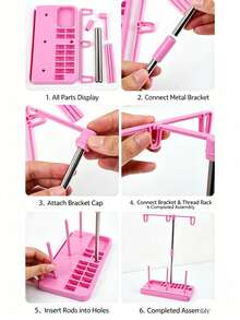 3-Roll Sewing Machine Thread Rack - Suitable For Home Embroidery, Detachable Sewing Storage Rack, Dedicated Sewing Machine Thread Rack, Suitable For Home And Handmade Sewing Studio - Multicolor - View 5