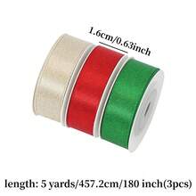 5 Rolls/3 Rolls/1 Roll Double-Sided Gold Thread Ribbon, High-End Gift Wrapping Satin Ribbon, Christmas Ribbon Bows, Cake And Flower Packaging, Christmas Tree And Wreath Decoration, Handmade DIY Accessories Ribbon, Mall And Party Atmosphere Decoration Ribbon - View 24