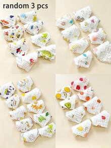 8/5/3pcs Random Assorted Baby Gauze Face Towels, Cartoon Cute Bibs And Bath Washcloths - Multicolor - View 11
