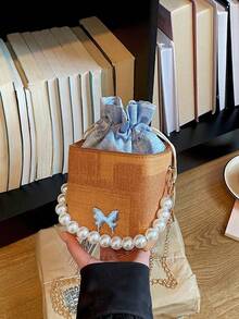 1 Buah Tas Persegi Minimalis Baru, Gaya Kasual Elegan, Penutup Tali Serut, Tali Bahu yang Dapat Diatur, Pegangan Mutiara, Cocok untuk Aktivitas Sehari-hari, Bepergian, Dapat dengan Mudah Menampung Barang-Barang Penting Sehari-hari, Barang Serbaguna untuk Anak Perempuan, Cocok untuk Berbagai Gaya dan Acara - MultiWarna - View 13