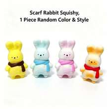 1pc Random Style Cross-Border Hot-Selling Big Ear Rabbit Shaped Squeeze Toy, Soft And Slow Rebound Squishy Toy, Mochi-Like Stress Relief Toy, Squeeze Sensory Toy, Suitable For Anxiety Relief, Mini Desktop Decoration, Creative Gift For Birthday, Halloween, Christmas - Multicolor - View 7