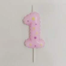 HIBIRTH 1pc Creative Candy Color Star Print Number Candle Cake Decoration Supplies Number 0-9 Birthday Party Celebration Wish Candle Plug-In - View 11