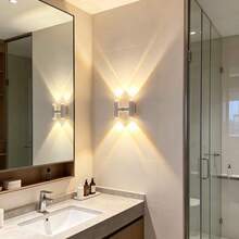 New White Wall-Mounted Motion Sensor Light, LED Dual-Head Up & Down 4-Light Ambient Lamp, USB Rechargeable, Multi-Color Adjustable Brightness, Suitable For Bedroom, Living Room, Hallway And Closet Indoor Decoration - H-type - View 7